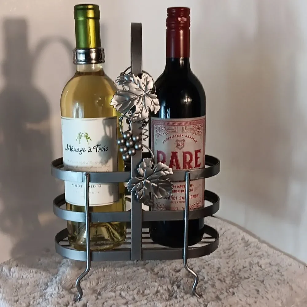 Metal Wine Bottle Caddy
